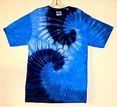 Blue Double Spiral Tie-dyed Tees